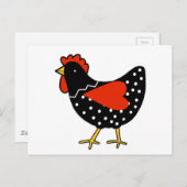 Niedlich Polka Dot Chicken Postkarte (Vorne/Hinten)