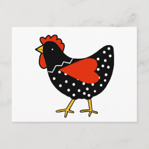 Niedlich Polka Dot Chicken Postkarte