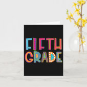 Niedlich Polka Dot Fünfte Klasse 5th Grade School Karte (Gelbe Blume)
