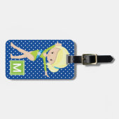 Niedlich Polka Dot Gymnast Gepäckanhänger (Vorderseite horizontal)