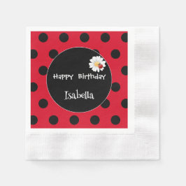 Niedlich Polka dot Ladybug Daisy Blume Geburtstags Serviette