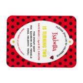 Niedlich Polka dot Ladybug Daisy Kindergeburtstag Magnet (Horizontal)