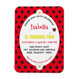 Niedlich Polka dot Ladybug Daisy Kindergeburtstag  Magnet