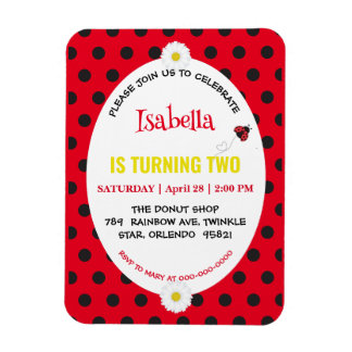 Niedlich Polka dot Ladybug Daisy Kindergeburtstag Magnet