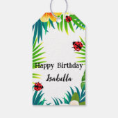 Niedlich Polka dot Ladybug Sommerpalme Blume Gebur Geschenkanhänger (Rückseite)