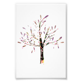 Niedlich Polka Dot Lavender Leaf Tree Fotodruck