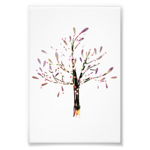Niedlich Polka Dot Lavender Leaf Tree Fotodruck