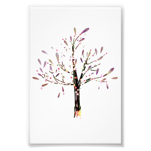 Niedlich Polka Dot Lavender Leaf Tree Fotodruck (Vorne)