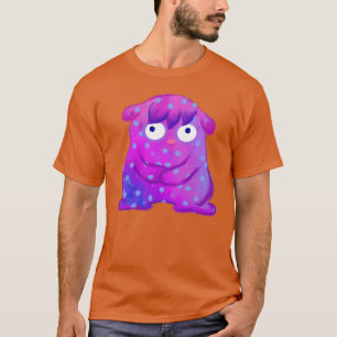 Niedlich Polka Dot Lila Monster T-Shirt