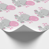 Niedlich Polka Dot Pink Elephant Girl baby Geschenkpapier (Ecke)