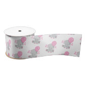 Niedlich Polka Dot Pink Elephant Girl Baby Satinband (Spule)