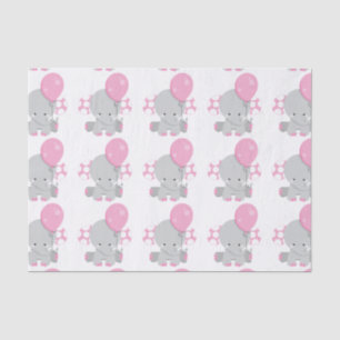 Niedlich Polka Dot Pink Elephant Girl Baby Seidenpapier