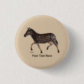 Niedlich Polka Dot Zebra Button (Vorderseite)