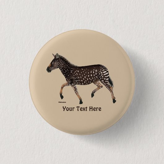 Niedlich Polka Dot Zebra Button (Vorderseite)