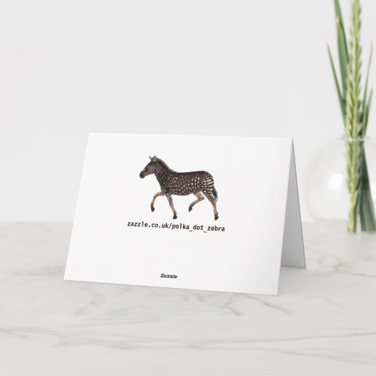 Niedlich Polka Dot Zebra Karte (Rückseite)