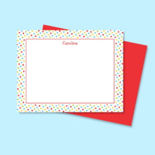 Niedlich Polka Dots Colorful Girly Stationery Mitteilungskarte