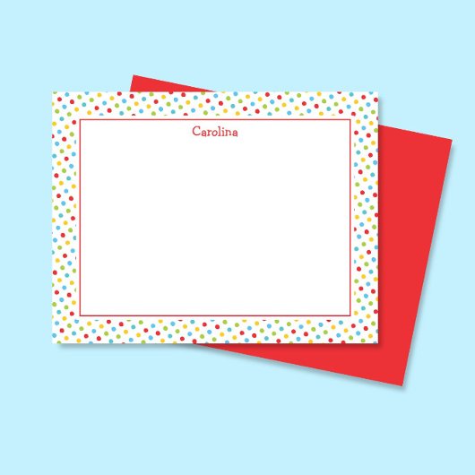 Niedlich Polka Dots Colorful Girly Stationery Mitteilungskarte