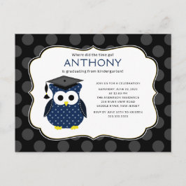 Niedlich Polka dots Grad Owl Boy Abschluss Einladu Postkarte