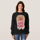 Niedlich Pom Fluffy Cream Spitz Dog Sweatshirt (Vorne ganz)