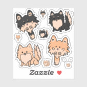 Niedlich Pom Mix kundenspezifisch geschnittener Vi Aufkleber (Blatt)