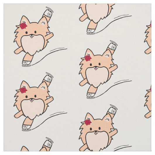 Niedlich Pom-Skaten Stoff (Muster)