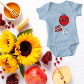 Niedlich Pomegranate Hebrew Shana Tova Rosh Hashan Baby Strampler