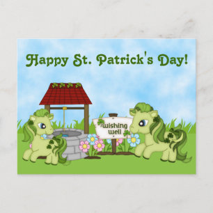 Niedlich Ponies Happy St. Patrick's Day Horse Postkarte