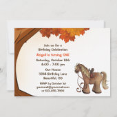 Niedlich Ponies Herbstpferd 1. Geburtstag Party Einladung (Rückseite)