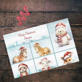 Niedlich Ponies Otter Fox Bärenlamm Frohe Weihnach Seidenpapier