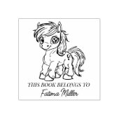 Niedlich Pony Buchzeichen Gummistempel (Prägung)