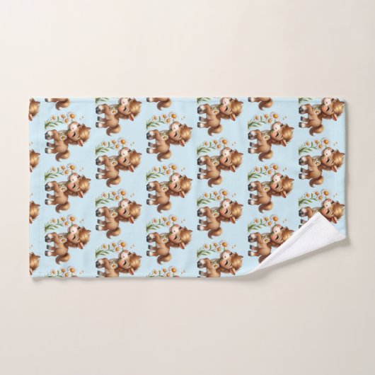 Niedlich Pony Eating Daisies Badhandtuch Set (Handtuch)