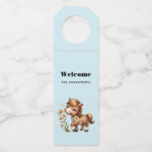 Niedlich Pony Eating Daisies Flaschenanhänger (Vorderseite)