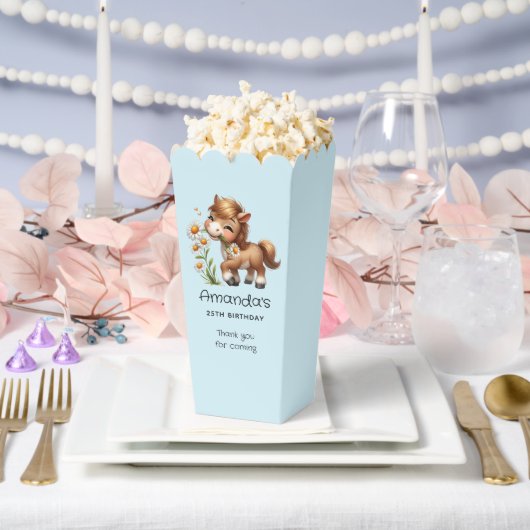 Niedlich Pony Eating Daisies Geburtstag Vielen Dan Geschenkschachtel (Hochzeit)