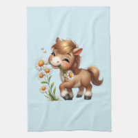 Niedlich Pony Eating Daisies
