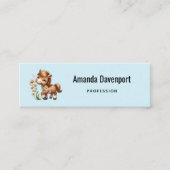 Niedlich Pony Eating Daisies Mini Visitenkarte (Vorderseite)