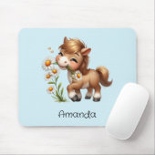 Niedlich Pony Eating Daisies Mousepad (Mit Mouse)