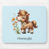 Niedlich Pony Eating Daisies Mousepad (Vorne)