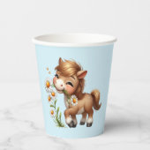 Niedlich Pony Eating Daisies Pappbecher (Vorderseite)