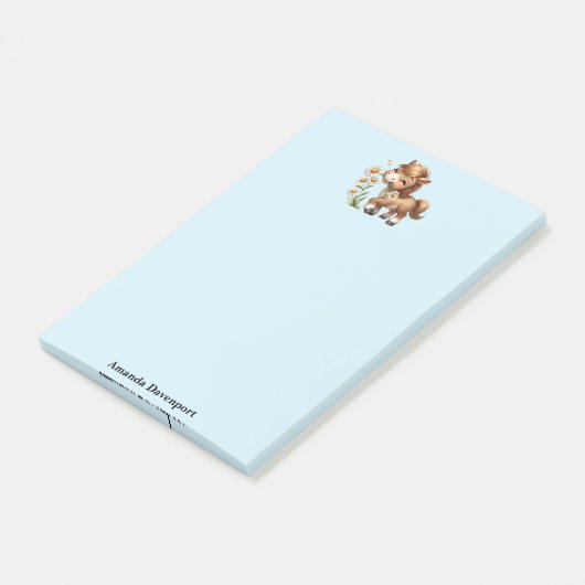 Niedlich Pony Eating Daisies Post-it Klebezettel (angewinkelt)