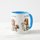 Niedlich Pony Eating Daisies Tasse (VorderseiteRechts)