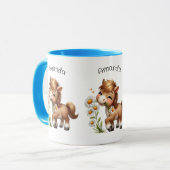 Niedlich Pony Eating Daisies Tasse (Vorderseite Links)