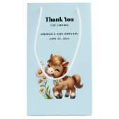Niedlich Pony Eating Daisies Vielen Dank Kleine Geschenktüte (Rückseite)
