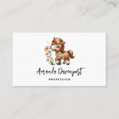 Niedlich Pony Eating Daisies Visitenkarte (Vorderseite)