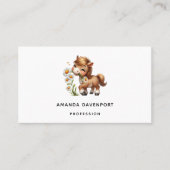 Niedlich Pony Eating Daisies Visitenkarte (Vorderseite)