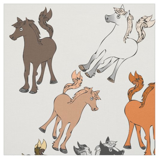 Niedlich Pony Mix Stoff (Muster)