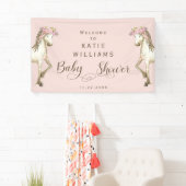 Niedlich Pony Pink Baby Dusche Begrüßungszeichen B Banner (Insitu)