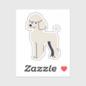 Niedlich Poodle Aufkleber (Blatt)