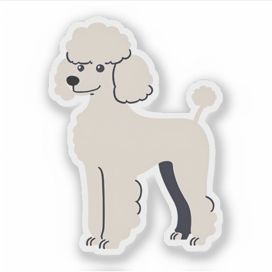 Niedlich Poodle Aufkleber (Vorderseite)