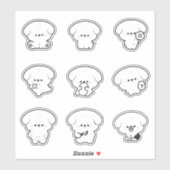 Niedlich Poodle Aufkleber (Blatt)