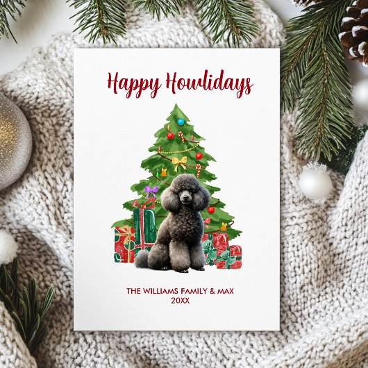 Niedlich Poodle Dog Familie Weihnachten